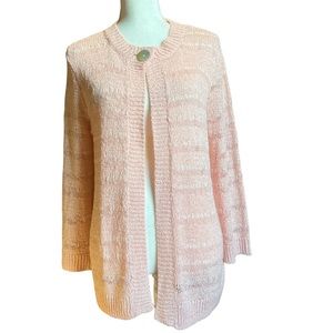 Marc New York  loose weave lightweight one button cardigan at neck EC Size large